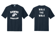 "WALK THE WALK" Plainview Hawks Wrestling Dryfit Performance Tee - Navy
