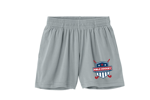 Independence Rec Field Hockey Youth Athletic Shorts with Pockets - Silver