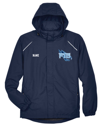 Falcons Baseball Hooded Rain Jacket - Design 1 (Navy)