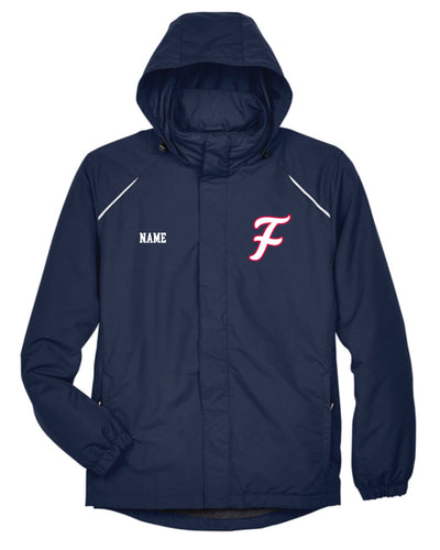 Falcons Baseball Hooded Rain Jacket - Design 2 (Navy)