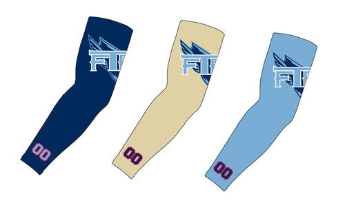 Falcons Baseball Sublimated Compression Sleeve - Navy / Sand / Carolina Blue