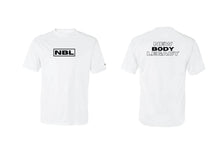 New Body Legacy Men's Badger Sport Shoulder Polyester Tee - White (Design 1)