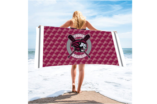 Leonia Baseball Sublimated Beach Towel