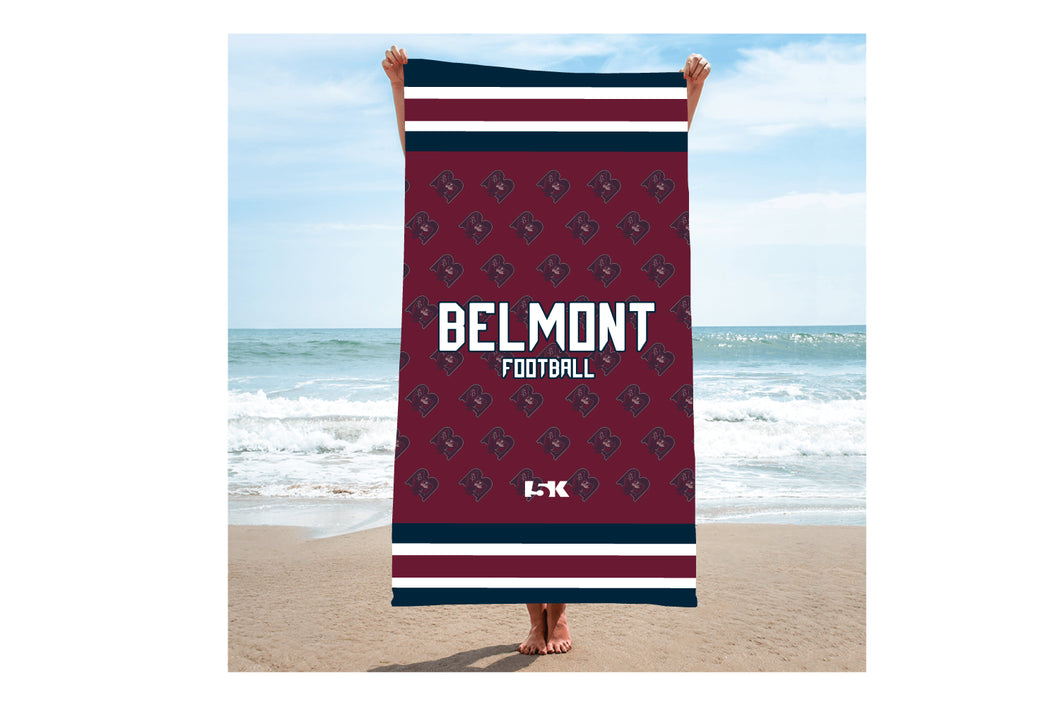 Belmont Marauders Football Sublimated Beach Towel
