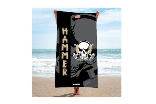 Hammer wrestling Sublimated Beach Towel