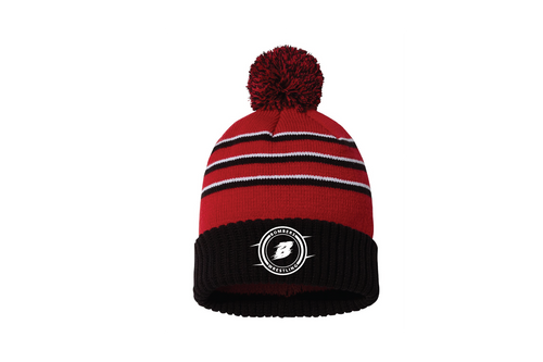 Boonton Wrestling Pom Beanie - Black/Red