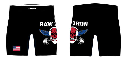 Raw Iron Wrestling Sublimated Compression Shorts - Black