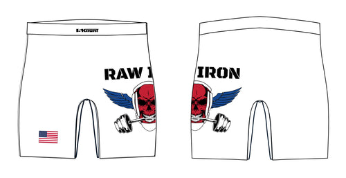 Raw Iron Wrestling Sublimated Compression Shorts - White