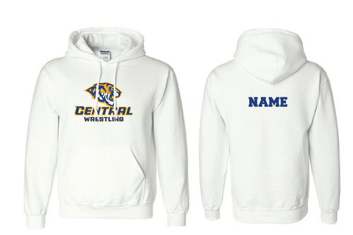 Central Wrestling Cotton Hoodie - White