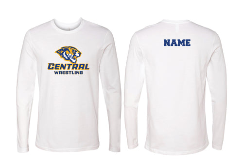 Central Wrestling Cotton Long Sleeve Shirt - White
