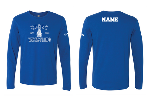 Morse Wrestling Cotton Long Sleeve Shirt - Royal