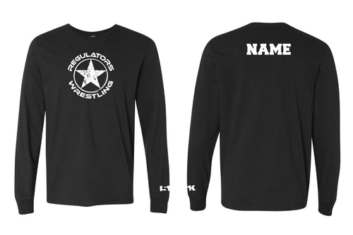 North Shelby Wrestling Cotton Crew Long Sleeve Tee - Black