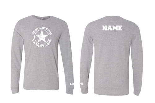 North Shelby Wrestling Cotton Crew Long Sleeve Tee - Gray