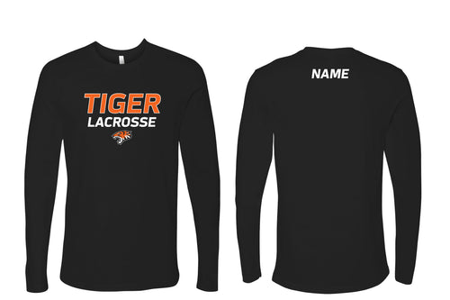 Tiger Lacrosse Cotton Long Sleeve Shirt - Black