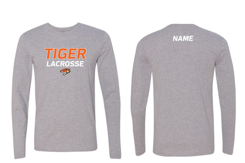 Tiger Lacrosse Cotton Long Sleeve Shirt - Grey