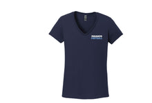 Paramus Football Mom Cotton Women's V-Neck Tee - Design 1 (Navy)