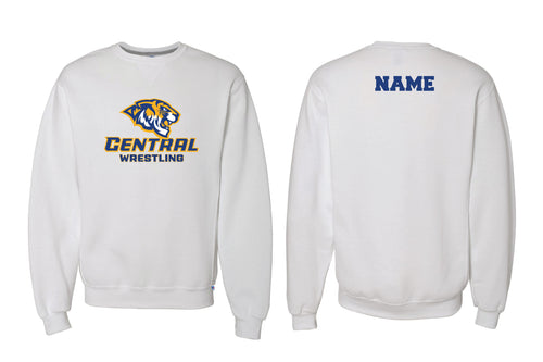 Central Wrestling Cotton Crewneck Sweatshirt - White