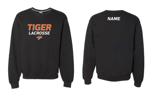 Tiger Lacrosse Cotton Crewneck Sweatshirt - Black