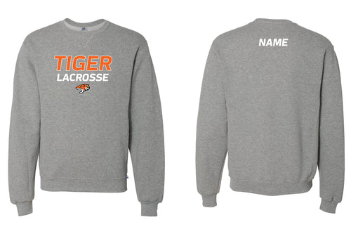 Tiger Lacrosse Cotton Crewneck Sweatshirt - Grey