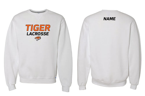 Tiger Lacrosse Cotton Crewneck Sweatshirt - White