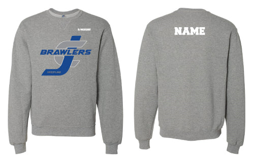 Brawlers Wrestling Cotton Crewneck Sweatshirt - Gray