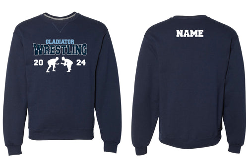Bristol Gladiators Wrestling Cotton Crewneck Sweatshirt - Navy