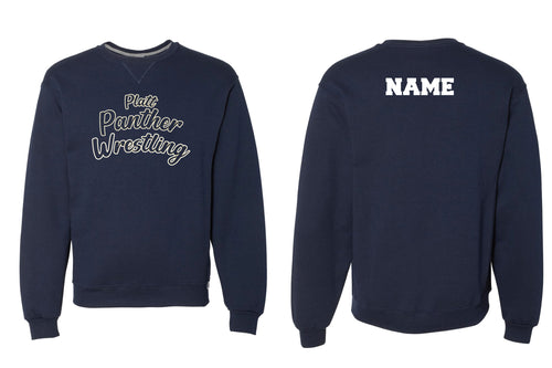 Platt Panther Wrestling Cotton Crewneck Sweatshirt - Navy