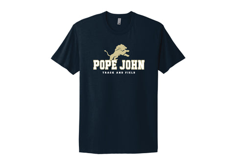 Pope John Track & Field Cotton Crew Tee - Navy