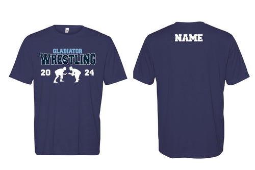 Bristol Gladiators Wrestling Cotton Crew Tee - Navy