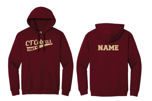 CT Cobras Baseball Cotton Hoodie - Garnet