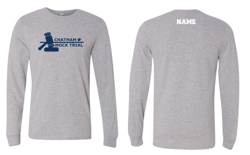 Chatham Mock Trial Cotton Crew Long Sleeve Tee - Gray