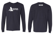 Chatham Mock Trial Cotton Crew Long Sleeve Tee - Navy