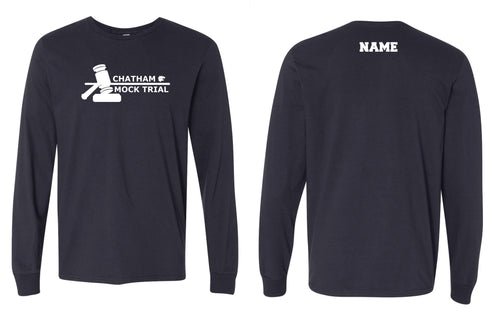 Chatham Mock Trial Cotton Crew Long Sleeve Tee - Navy