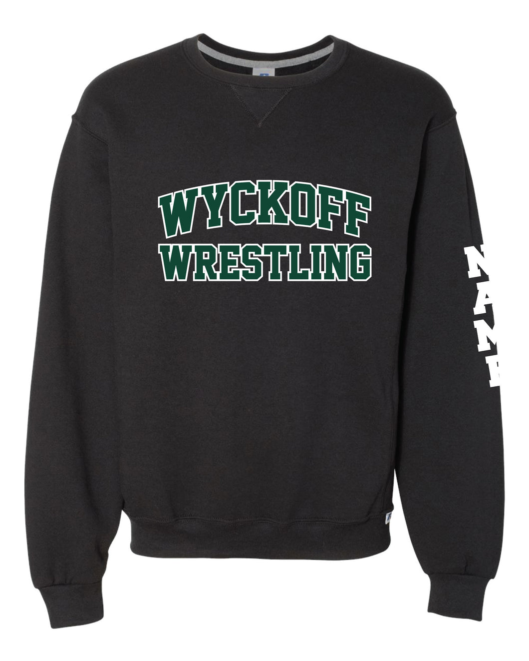 Wyckoff Wrestling Russell Athletic Cotton Crewneck Sweatshirt - Black