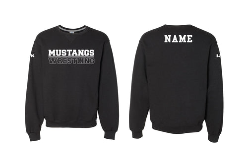 Mt. View Mustangs Wrestling Cotton Crewneck Sweatshirt - Black