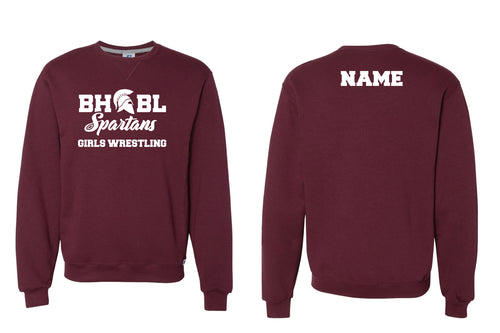 BHBL Wrestling Cotton Crewneck Sweatshirt - Maroon