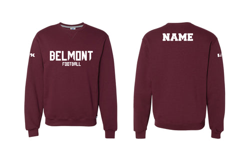 Belmont Marauders Football Cotton Crewneck Sweatshirt - Maroon