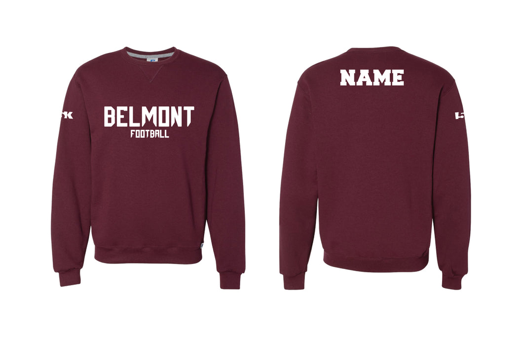 Belmont Marauders Football Cotton Crewneck Sweatshirt - Maroon