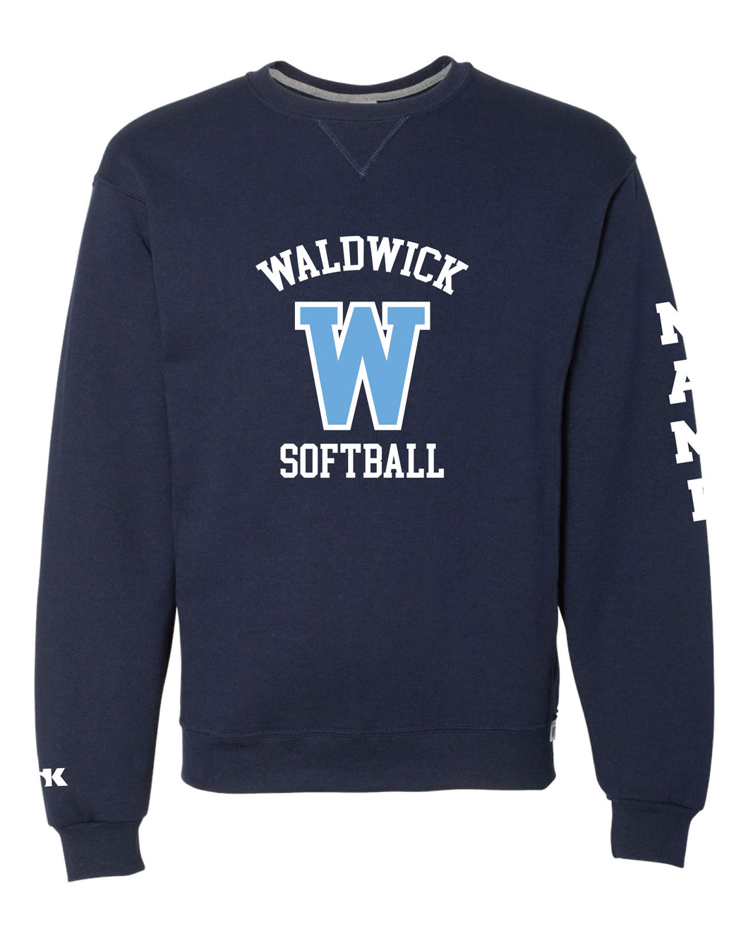 Waldwick Softball Russell Athletic Cotton Crewneck Sweatshirt - Navy