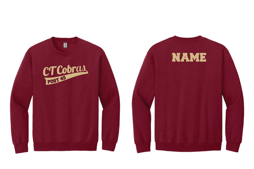 CT Cobras Baseball Cotton Crewneck Sweatshirt - Garnet