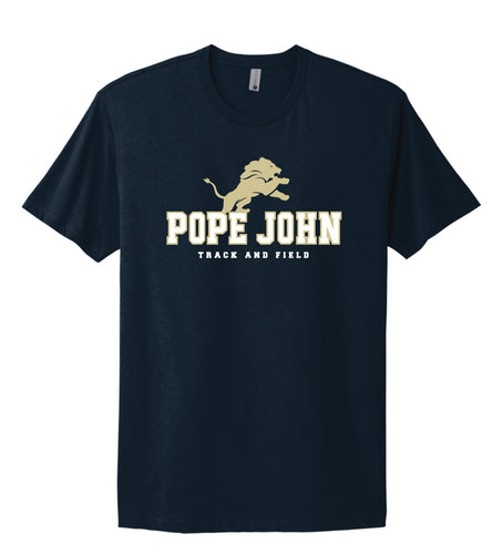 Pope John Track & Field Cotton Crew Tee - Navy