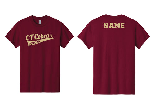 CT Cobras Baseball Cotton Crew Tee - Garnet