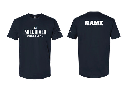 Mill River Wrestling Cotton Crew Tee - Navy