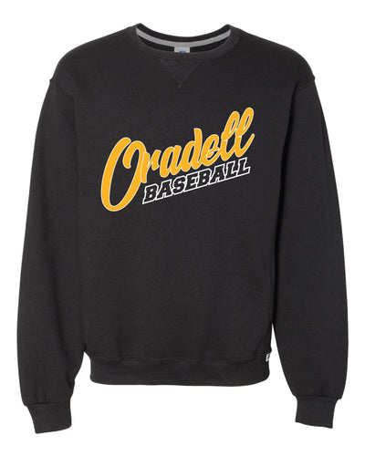 Oradell Baseball Cotton Crewneck Sweatshirt - Black