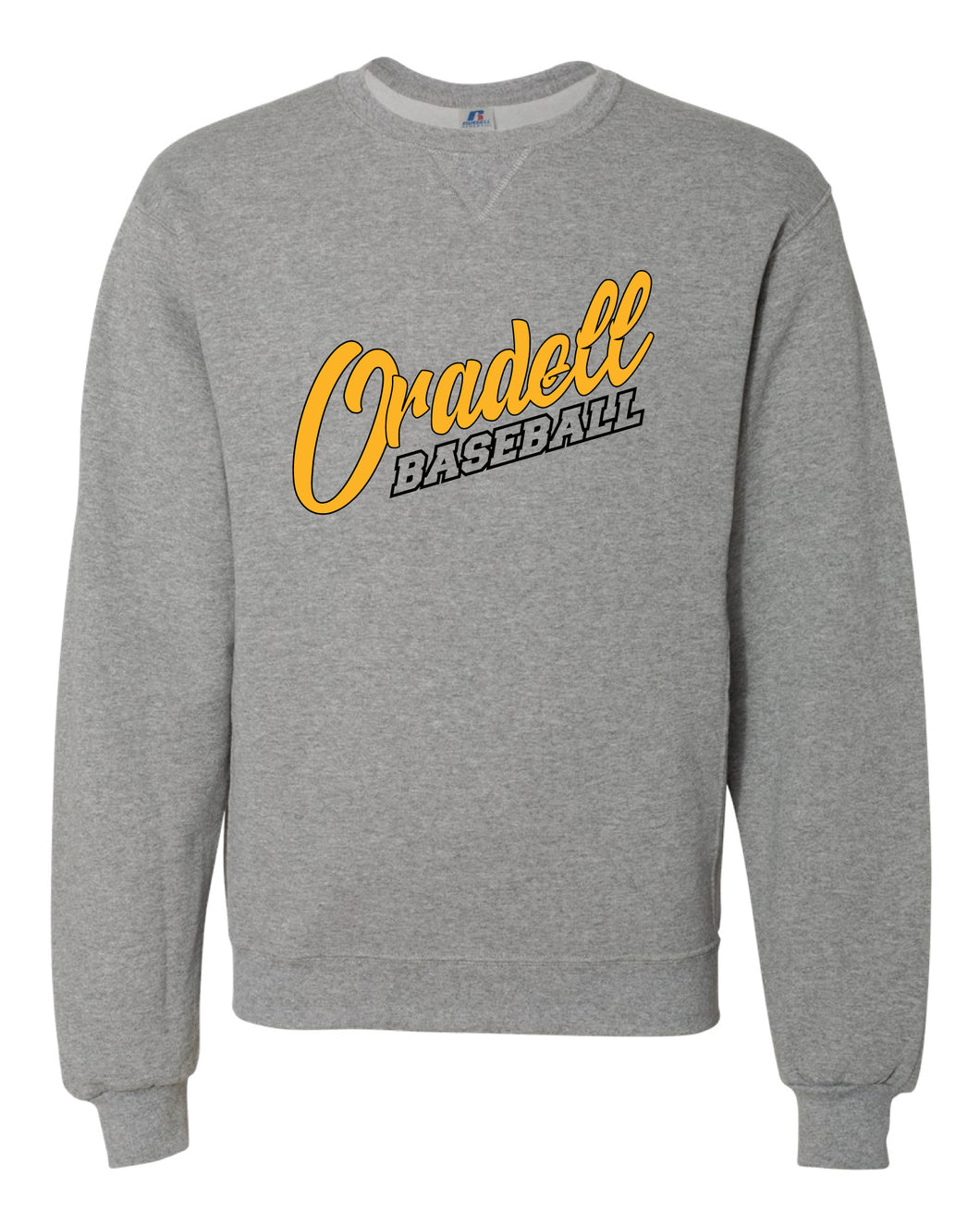 Oradell Baseball Russell Athletic Cotton Crewneck Sweatshirt - Gray