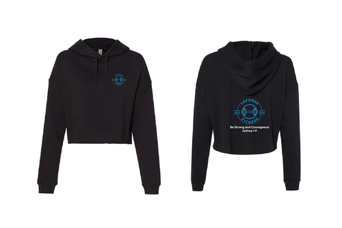 LaForge Fitness Women's Cotton Crop Hoodie - Black