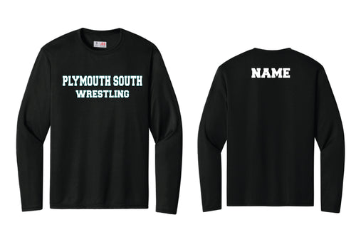 Plymouth South Wrestling Dryfit Performance Long Sleeve Tee - Black