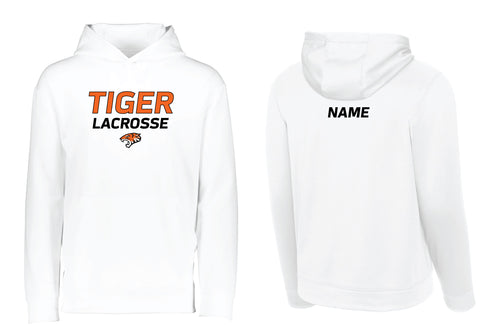Tiger Lacrosse Dryfit Performance Hoodie - White