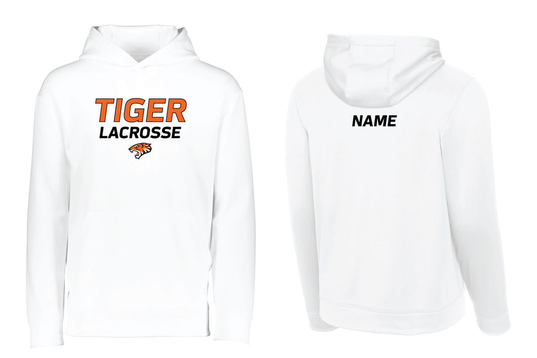 Tiger Lacrosse Dryfit Performance Hoodie - White