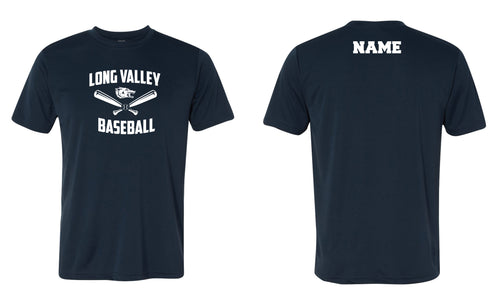 Long Valley Baseball Dryfit Performance Tee - Navy